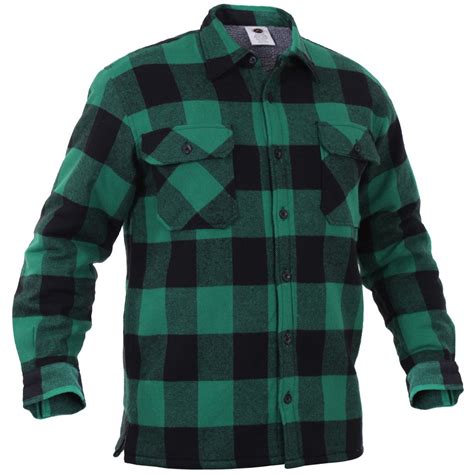 Mens Extra Heavyweight Buffalo Plaid Sherpa Lined Flannel Shirts