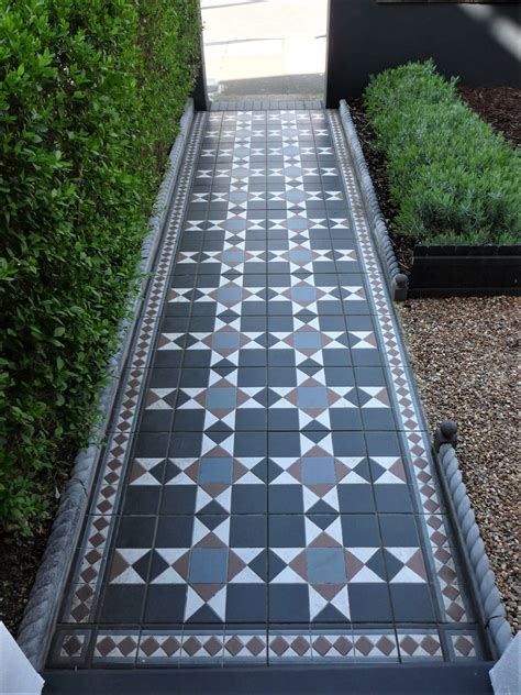 Front Tiled Path Victorian Terrace House Victorian Front Garden