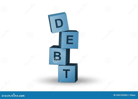 Loan And Debt Concept With Cubes 3d Rendering Stock Illustration