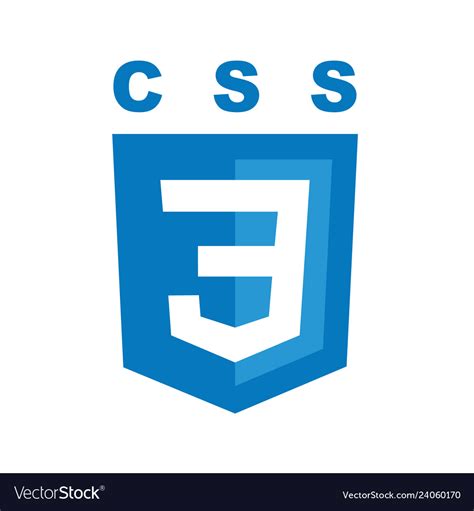Css Emblem Blue Shield And White Text Royalty Free Vector
