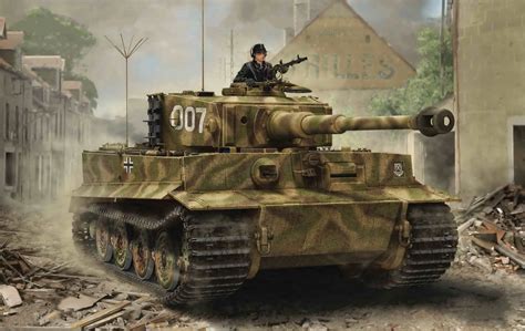 Photo Tanks German Tiger I Late Production Painting Art 3000x1895