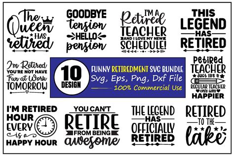 Funny Retirement Quotes Svg Bundle Graphic By Bdbgraphics · Creative