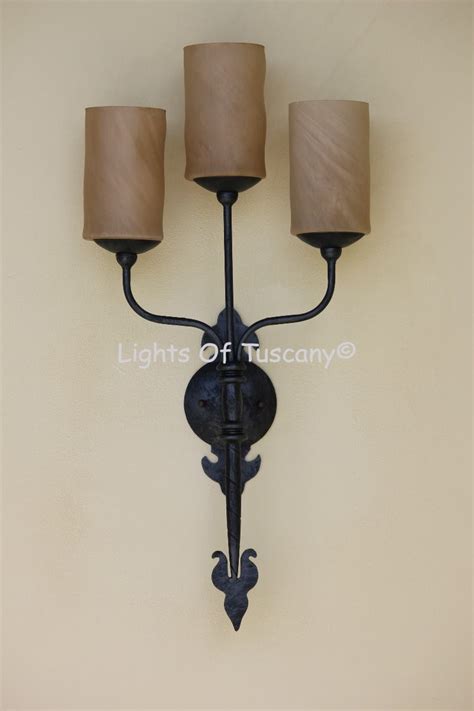 Lights Of Tuscany 5266 3 Rustic Spanish Style Wrought Iron Wall Sconce