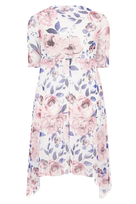 yours london white floral print mesh wrap dress yours clothing