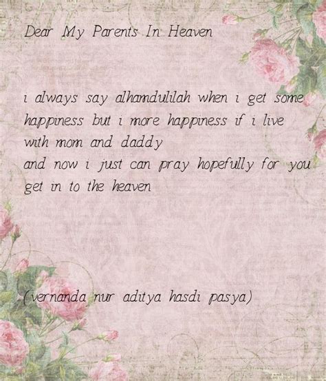 Dear My Parents In Heaven I Always Say Alhamdulilah When I