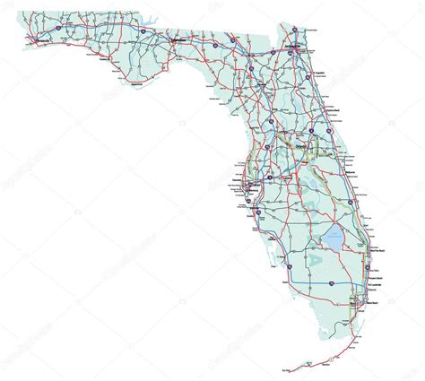 Florida State Interstate Map Stock Vector By ©suwanneeredhead 2615987