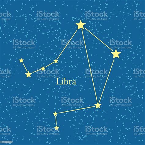 Night Sky With Libra Constellation Illustration Stock Illustration