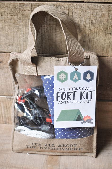 You can use the kit inside or outside and create whatever your imagination can dream up! DIY Fort Kit with a Free Printable Gift Tag - Our Handcrafted Life