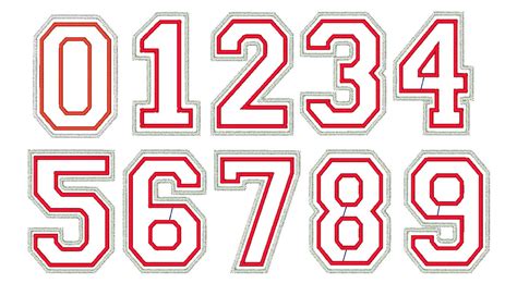 Double Applique Varsity Numbers Instant Download Etsy
