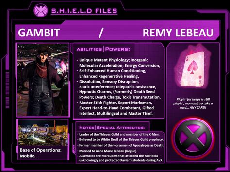 Character Profiles Gambit By Wallyrwest99 On Deviantart