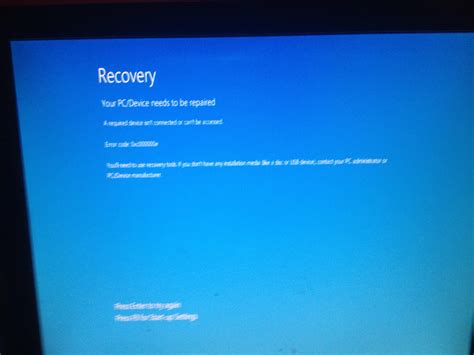 Boot How Can I Fix The Error 0xc00000e A Required Device Isnt