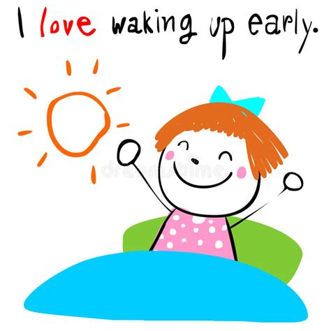 Kid Love Waking Up Early Illustration Stock Vector Image 57910688