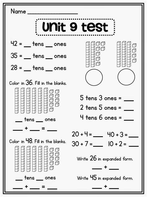 Our grade 1 place value worksheets help students understand our base 10 number system. Place Value in First Grade | Fichas de matematicas ...