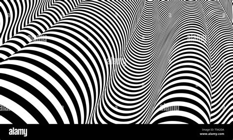 Ilusión óptica Líneas De Fondo Abstract 3d Ilusiones En Blanco Y Negro
