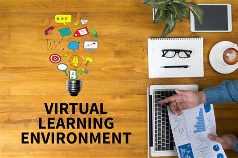 Technology opens up many doors for students at all academic levels to do real work as they study a particular subject. VIRTUAL LEARNING ENVIRONMENT Stock Photo - Image of ...