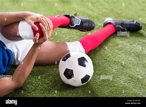 Injured Soccer Player On Field Stock Photo Alamy