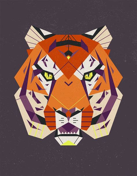 Geometric Tiger Tiger Illustration Illustration Art