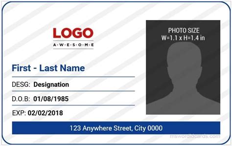 5 Best Office Id Card Templates Ms Word Microsoft Word Id Card Templates