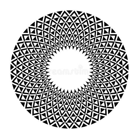 Abstract Decorative Radial Circle Pattern Round Design Element Stock