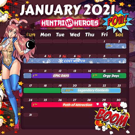 Calendar January Announcements Hentai Heroes