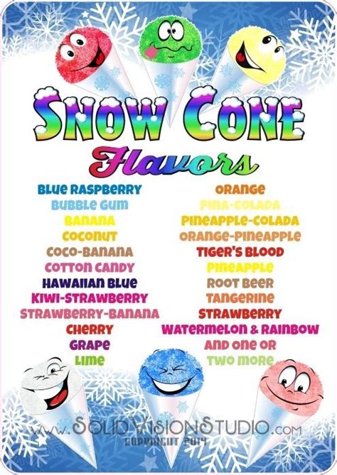 24 Custom Snow Cone Flavor Syrup Menu Concession Trailer Food Truck Sign Decal