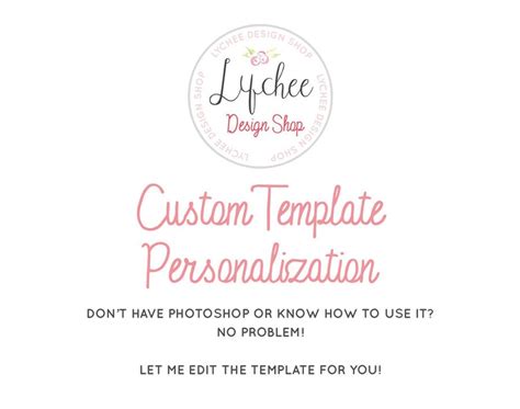 Personalize My Template Add On Listing Customization Etsy