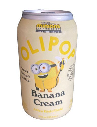 Olipop Minions Banana Cream Limited Edition Rise Of Gru Fiber Soda 1