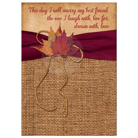 Customize your wedding invitations with dozens of themes, colors, and styles to make an impression. Rustic Country Wedding Invitation | Autumn Leaves on Faux ...