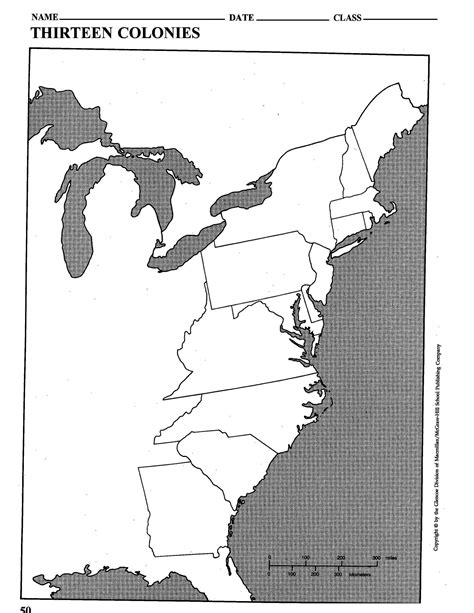 Colonies Printable Map