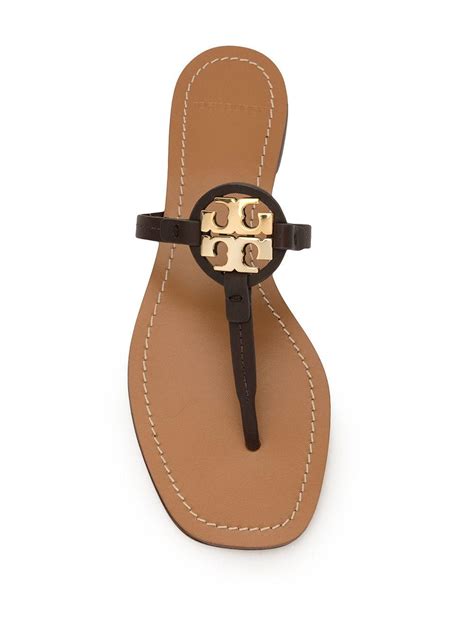 Tory Burch Leather Mini Miller Thong Sandals In Brown Lyst