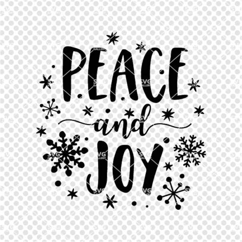 Peace And Joy Svg Christmas Svg Digital Cut File Snow Svg Etsy