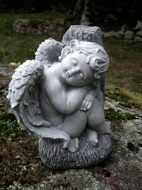 Angel Child Garden Statue Of Cherub In Sweet Repose Angel Etsy