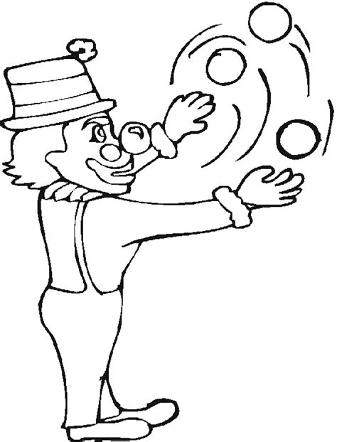 Sur le dessin le clown jongleur jongle avec 6 balles. Coloriage Jongleur #8 (Métiers et Professions ...