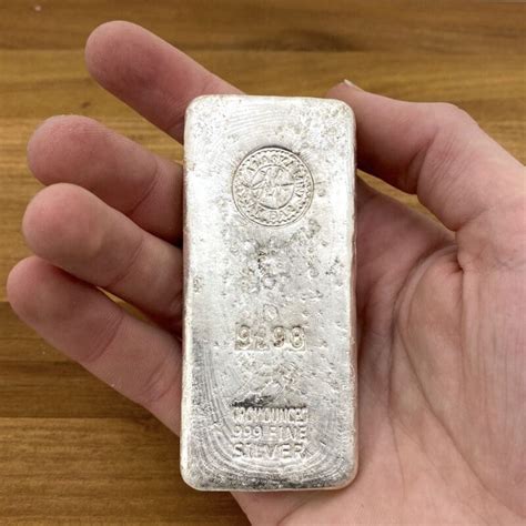 10 Oz Silver Hand Poured Classic Assay Bar Alaska Mint