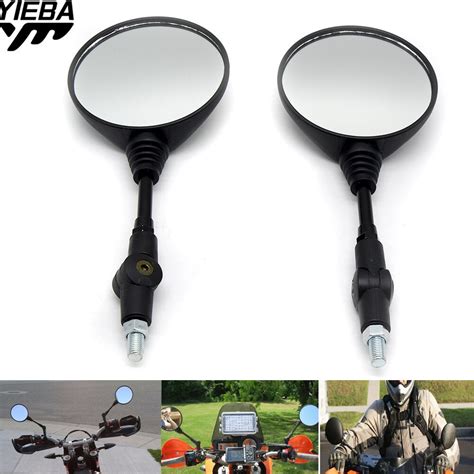 For Universal Round Silver Motorcycle Rear Mirror Motorbike Side