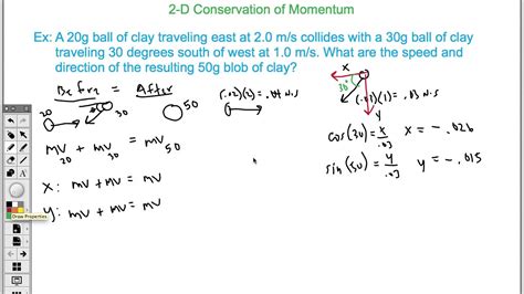 2 D Conservation Of Momentum Problem Ap Physics 1 Youtube