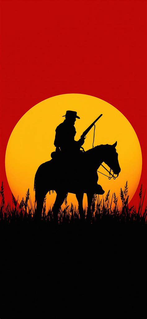 Download Cowboy Sunset Silhouette Art Wallpaper