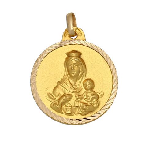Medalla De Oro Virgen Del Carmen En 22 Mm Oro Macizo