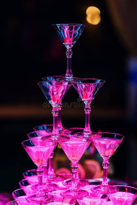 Martini Glasses In The Restaurant With Cherry Stock Image Image Of Alcoholic Color 110091977