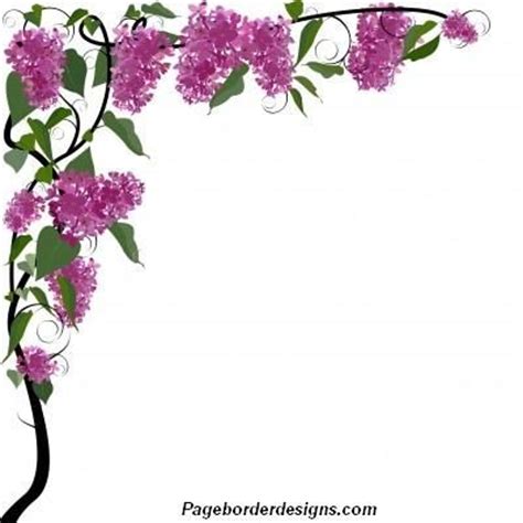 Vivid flowers are the perfect choice for defining landscaping edges. Purple Beautiful Corner Page Borders Design with Green ...