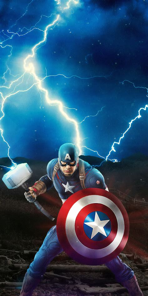 1080x2160 Captain America Mjolnir Avengers Endgame 4k Artwork One Plus