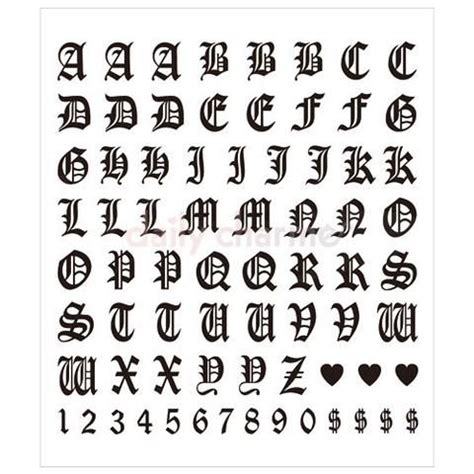 Old english writing on nails. Daily Charme Clou Japanese Nail Art Sticker / Old English ...