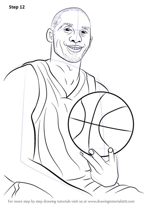 learn   draw kobe bryant basketball players step  step drawing tutorials