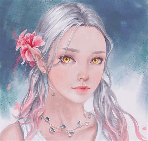 free download elf princess art luminos girl grace zhu elf flower face princess