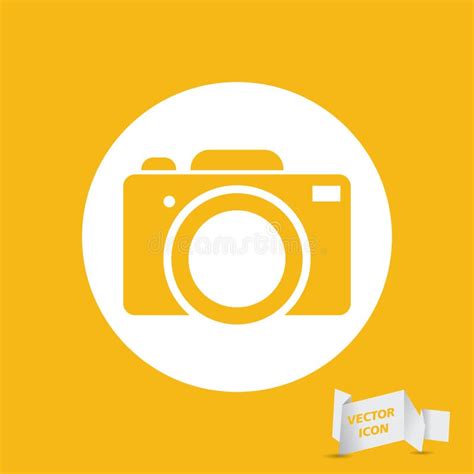 Yellow Flat Photo Camera Icon Stock Vector Illustration Of