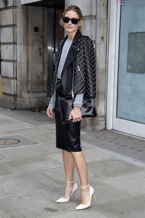 Olivia Palermo Showed Off Tough Girl Leather On Leather With Polish