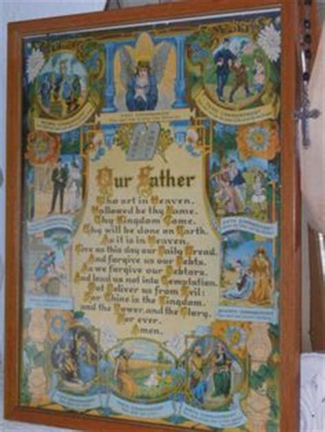 Prayer to the holy family: Lord's Prayer Ten Commandments Vintage Poster Reprint ...