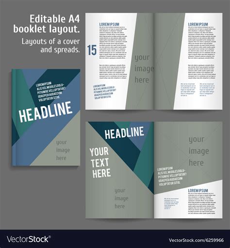 A4 Book Layout Design Template Royalty Free Vector Image