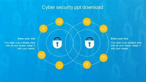 Simple Cyber Security Ppt Download In Circle Model Slide