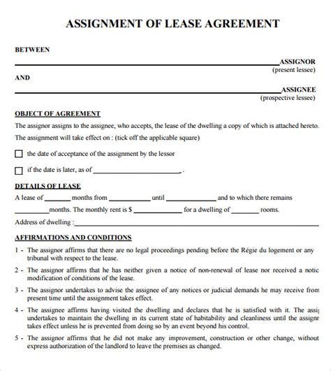 Free Sample Lease Agreement Templates In Pdf Ms Word